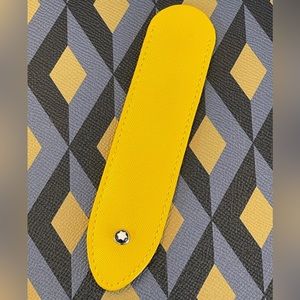 Montblanc leather Pen Case Sleeve pouch , Pen bag Mont Blanc yellow